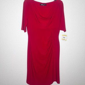 NWT Red Anne Klein Side Ruched Dress